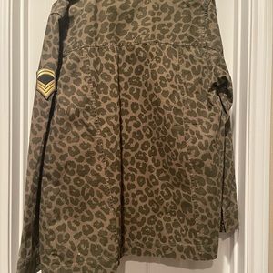 Green Leopard Oversized Military Camo Style Jacket